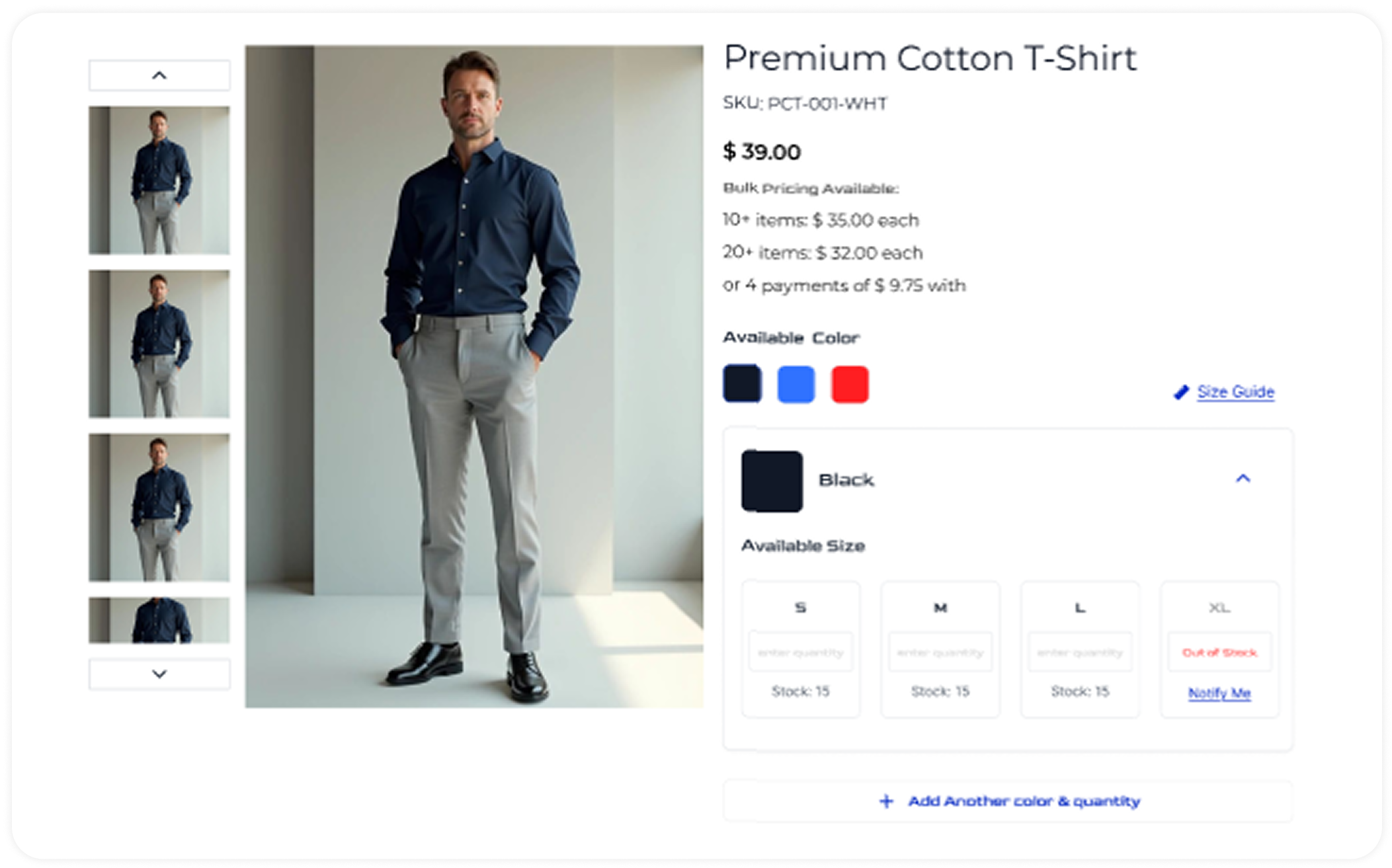 Product Detail Page with Options