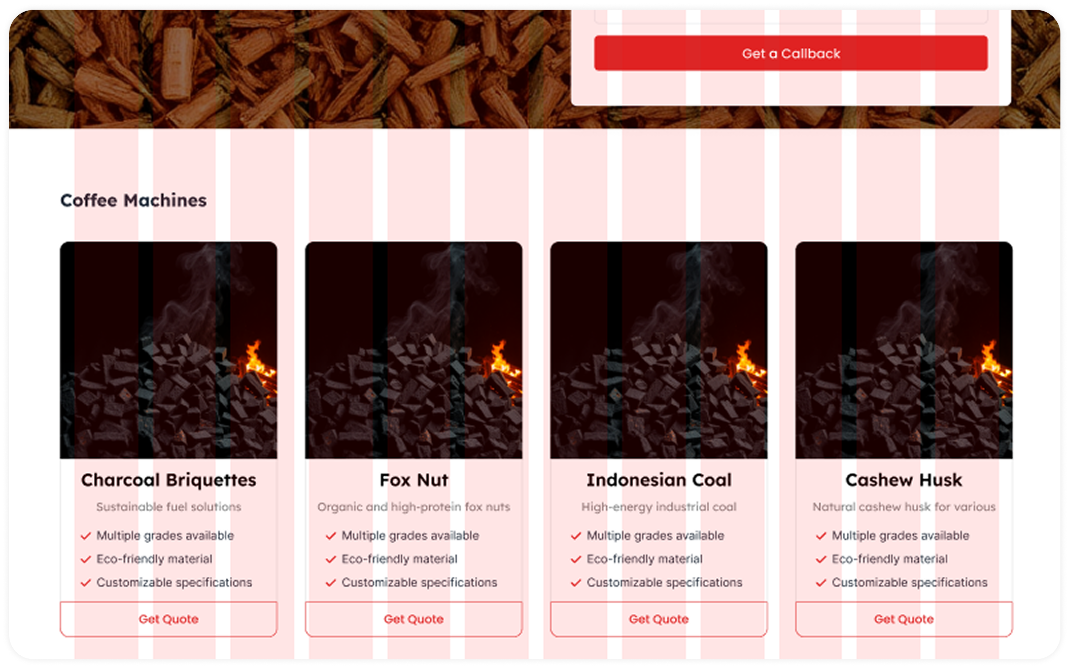 Coffee Machines Product Cards