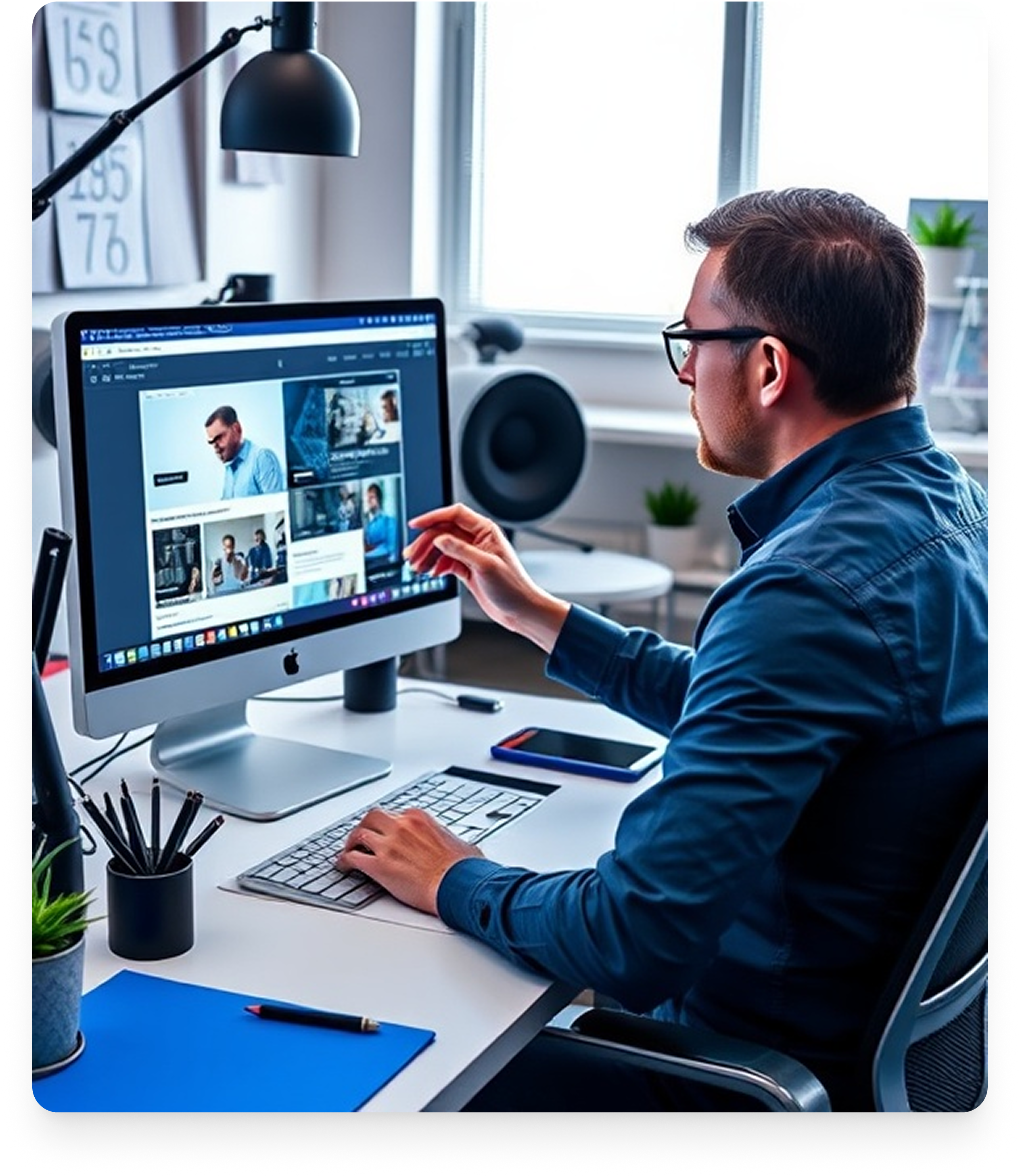 Designer working on UI